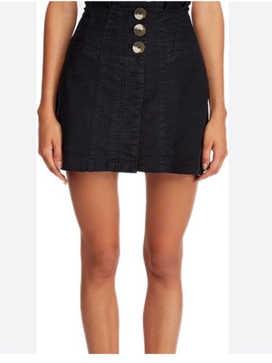 Free People Dresses & Skirts - Free People Black Button-Front High-Waist Mini Skirt every minute size 6